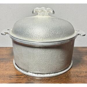 Vintage 1950’s Guardian Service Ware Silver Aluminum 2 Qt Dutch Oven with Lid